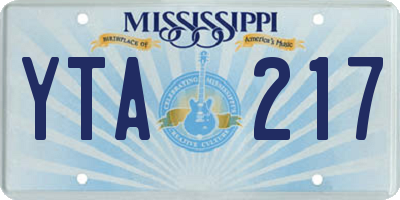 MS license plate YTA217