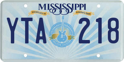 MS license plate YTA218