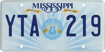 MS license plate YTA219