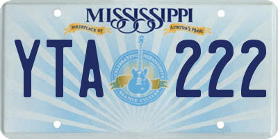 MS license plate YTA222