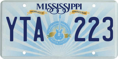 MS license plate YTA223