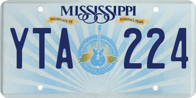 MS license plate YTA224