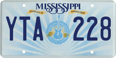 MS license plate YTA228
