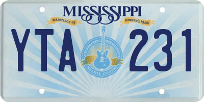 MS license plate YTA231
