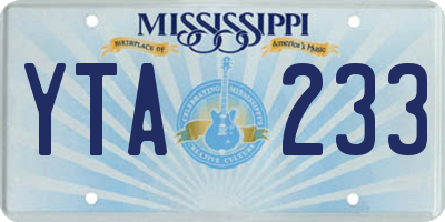 MS license plate YTA233