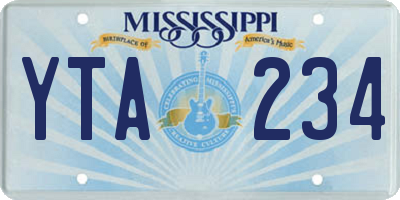 MS license plate YTA234