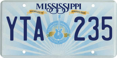 MS license plate YTA235