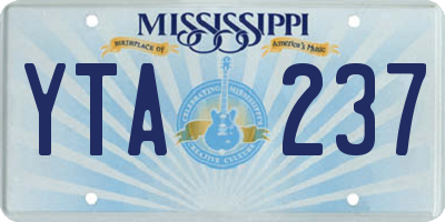 MS license plate YTA237