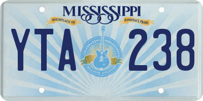MS license plate YTA238