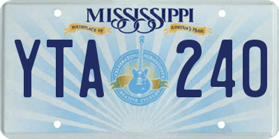 MS license plate YTA240