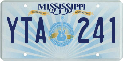 MS license plate YTA241