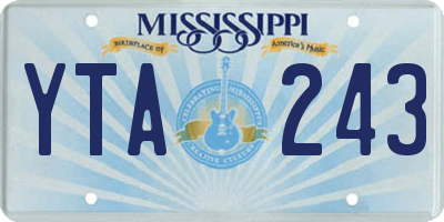 MS license plate YTA243