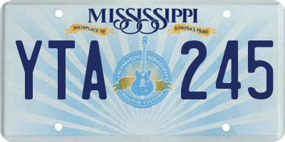 MS license plate YTA245