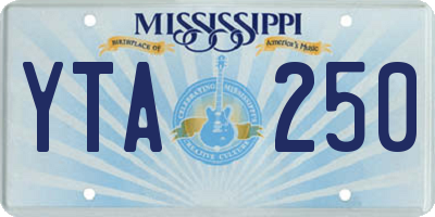 MS license plate YTA250