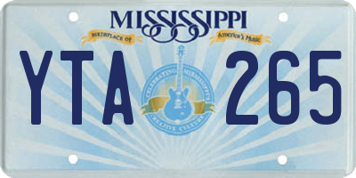 MS license plate YTA265