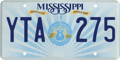 MS license plate YTA275