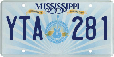 MS license plate YTA281