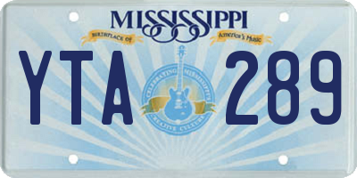 MS license plate YTA289
