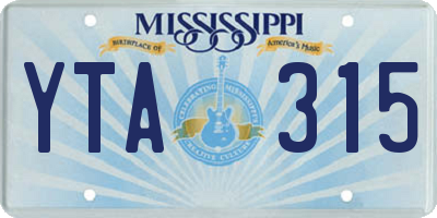 MS license plate YTA315