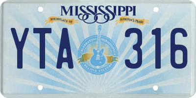MS license plate YTA316