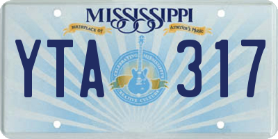 MS license plate YTA317