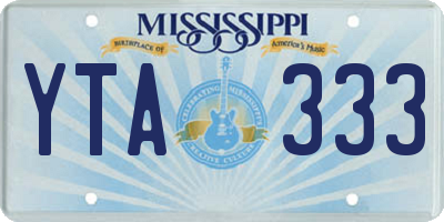 MS license plate YTA333