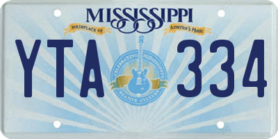 MS license plate YTA334