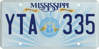 MS license plate YTA335