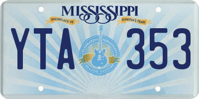 MS license plate YTA353