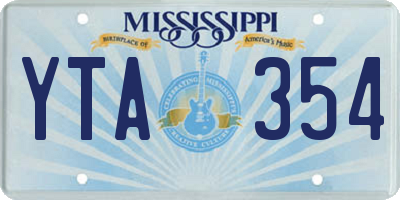 MS license plate YTA354