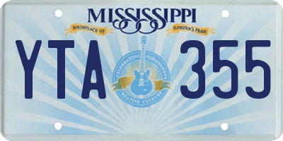 MS license plate YTA355