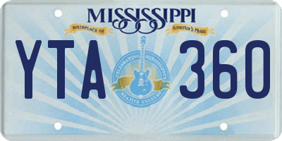 MS license plate YTA360