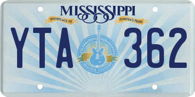 MS license plate YTA362