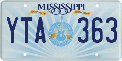 MS license plate YTA363