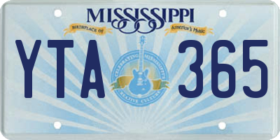 MS license plate YTA365