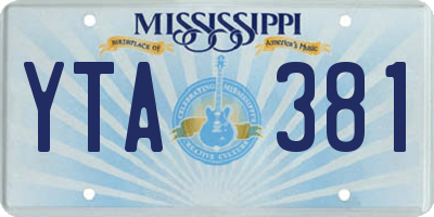 MS license plate YTA381