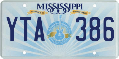 MS license plate YTA386