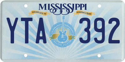 MS license plate YTA392