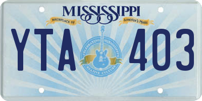 MS license plate YTA403