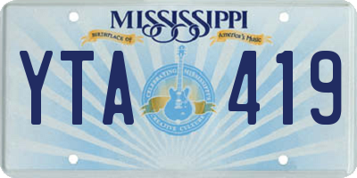 MS license plate YTA419