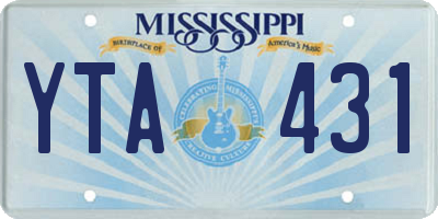 MS license plate YTA431