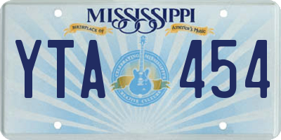 MS license plate YTA454