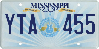 MS license plate YTA455