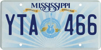MS license plate YTA466