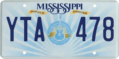 MS license plate YTA478