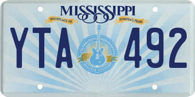 MS license plate YTA492