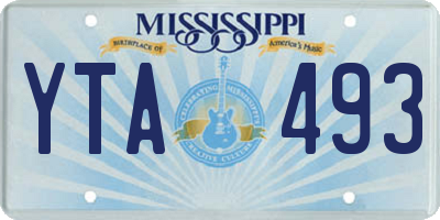 MS license plate YTA493
