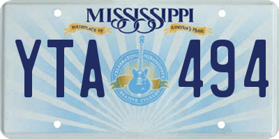 MS license plate YTA494