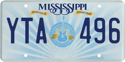 MS license plate YTA496