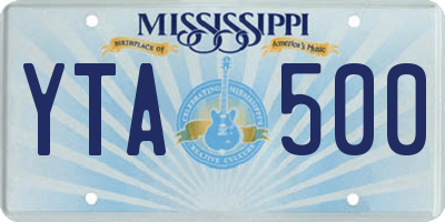 MS license plate YTA500
